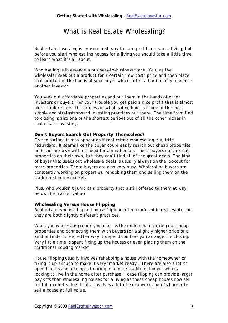 Wholesaling Ebook Pdf