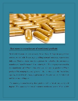 Wholsale supplements