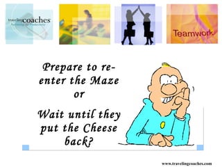Prepare to re-enter the Maze or Wait until they put the Cheese back? 