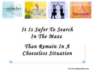 It Is Safer To Search
    In The Maze
 Than Remain In A
Cheeseless Situation

                   www.travelingcoaches.com
 
