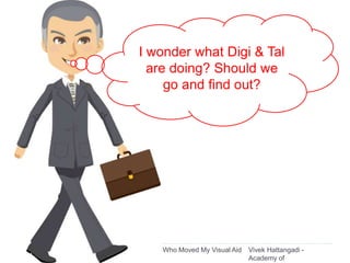 Vivek Hattangadi -
Academy of
Who Moved My Visual Aid24
I wonder what Digi & Tal
are doing? Should we
go and find out?
 