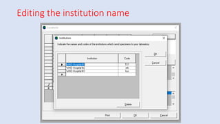 Editing the institution name
 