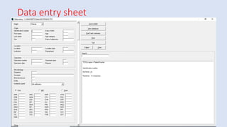 Data entry sheet
 