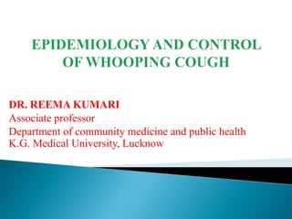 DR. REEMA KUMARI
Associate professor
Department of community medicine and public health
K.G. Medical University, Lucknow
 