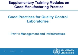 Quality Training Module Pdf WHO Presentation Good Practices - Training Modules | PDF
