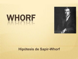 WHORF


  Hipótesis de Sapir-Whorf
 