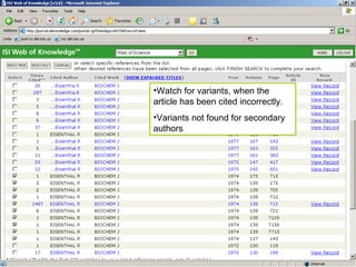 Watch for variants, when the article has been cited incorrectly. Variants not found for secondary authors 