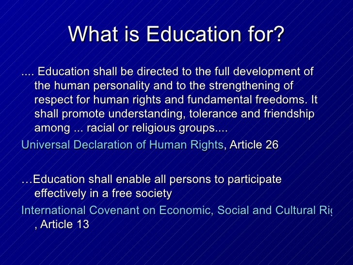 Who should control education