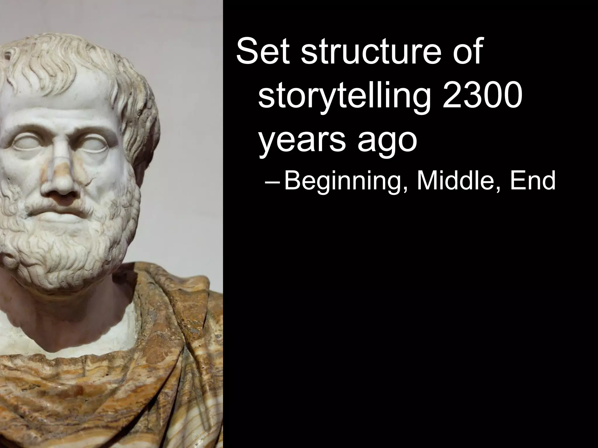 Set structure of
storytelling 2300
years ago
–Beginning, Middle, End
 