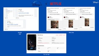 A complete digital marketing strategy presentation for Disney+. | PPTX