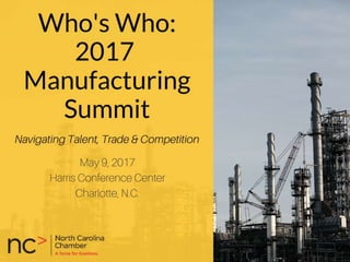 Who's Who at the 2017 Manufacturing Summit