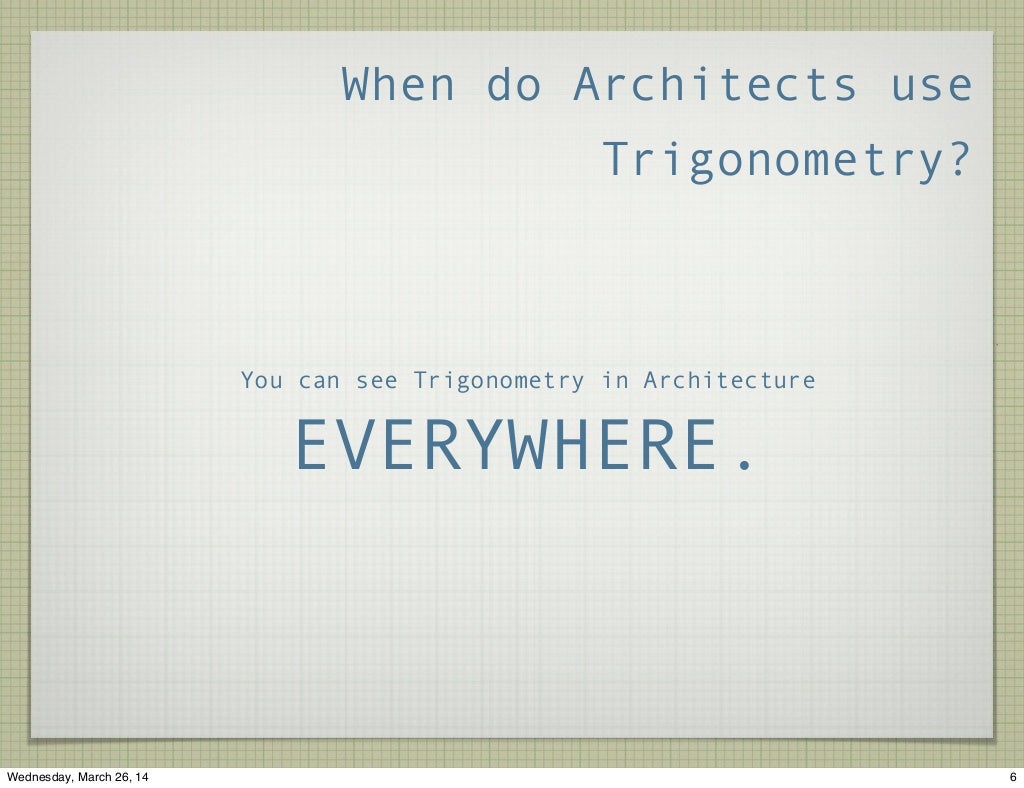 Architects Who uses Trigonometry?