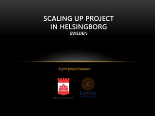 A joint project between:
SCALING UP PROJECT
IN HELSINGBORG
SWEDEN
 