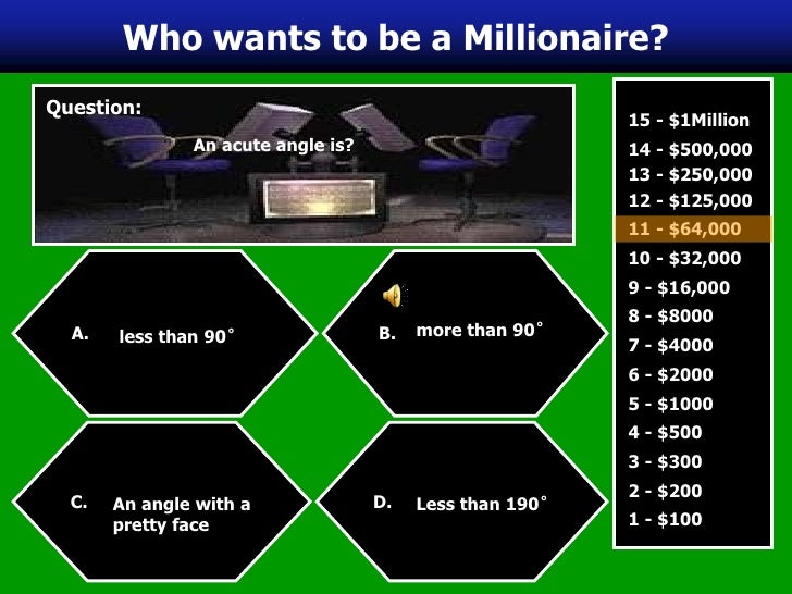Who wants to be a millionaire