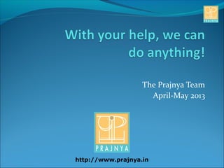The Prajnya Team
April-May 2013
http://www.prajnya.in
 