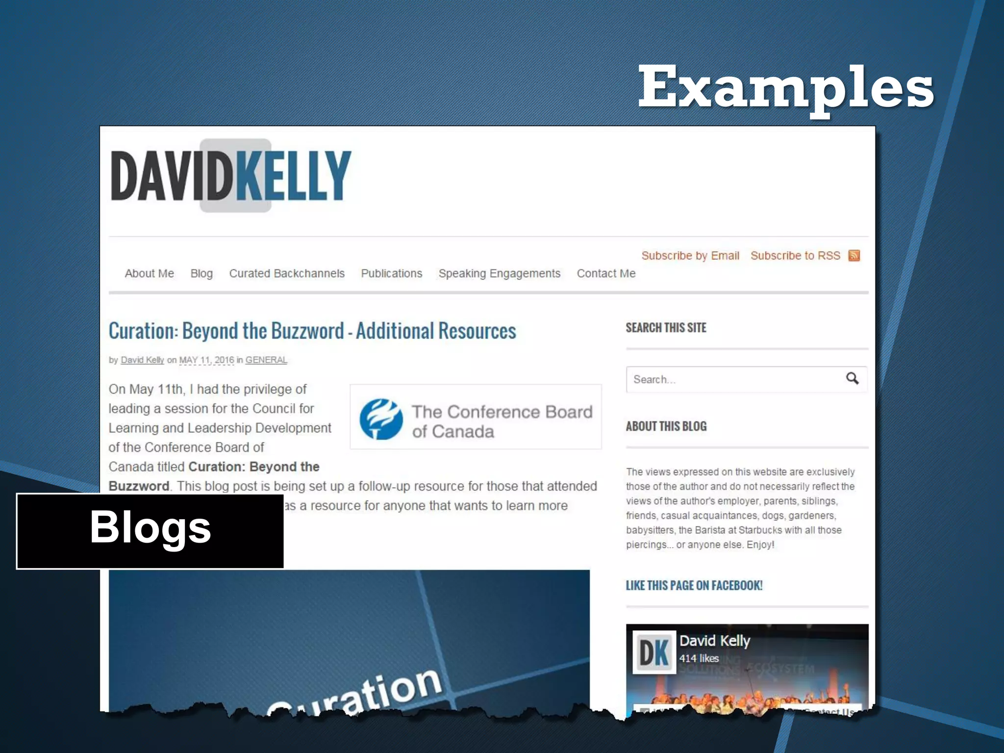 Blogs
Examples
 