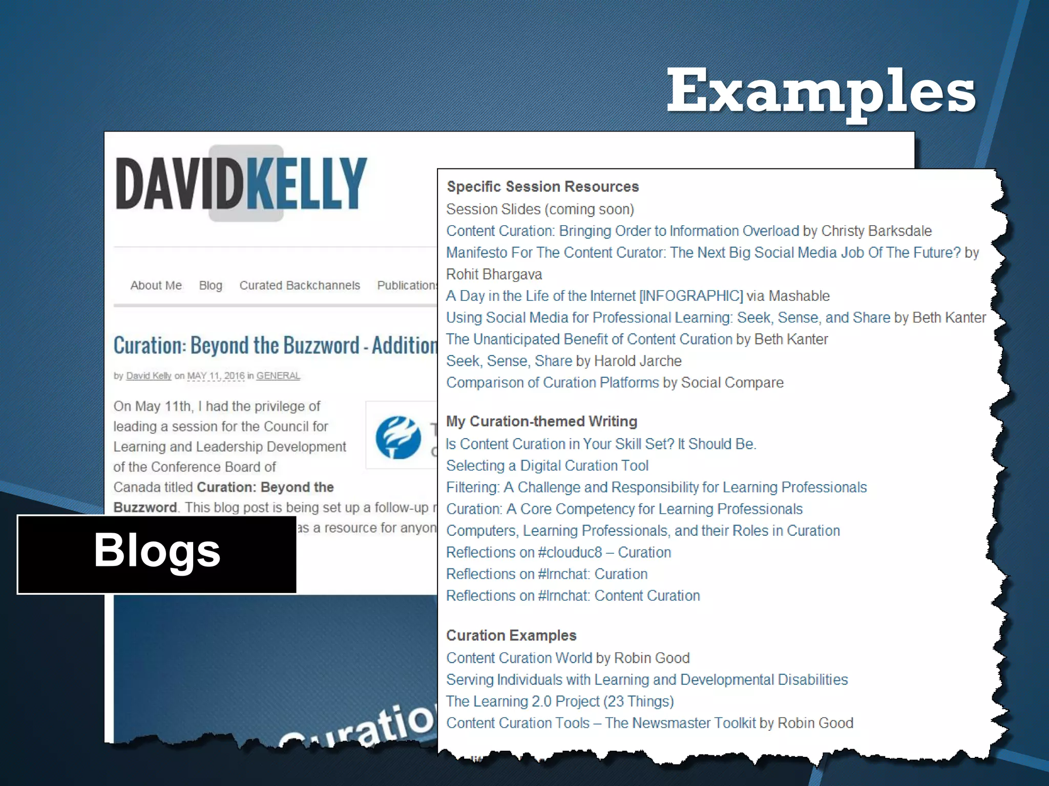 Blogs
Examples
 