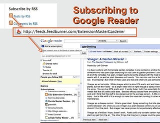 Subscribing to Google Reader 