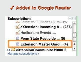 ✔   Added to Google Reader 