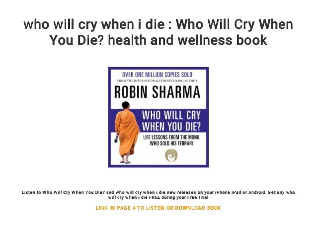 who will cry when you die pdf free download who will cry when you die pdf free download