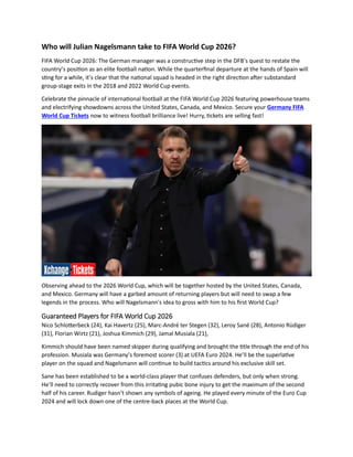  Who will Julian Nagelsmann take to FIFA World Cup 2026.docx Bildidee 