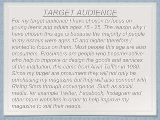 Who would be the audience for your media product?