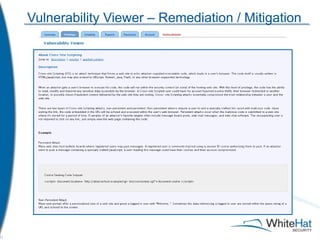Vulnerability Viewer – Remediation / Mitigation 