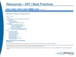 Resources – API / Best Practices 