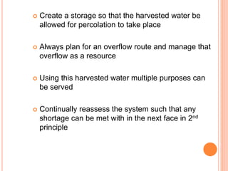 Overflow Route Water harvesting principles and methods | PPTX