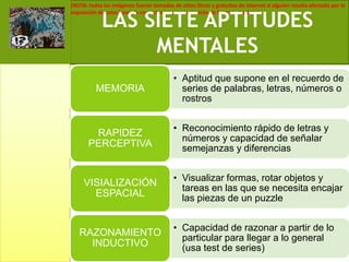 LAS SIETE APTITUDES MENTALES