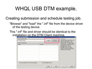 Whql Process WHQL USB DTM Quick Start How-to | ODP