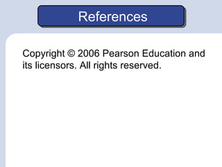 References

Copyright © 2006 Pearson Education and
its licensors. All rights reserved.
 