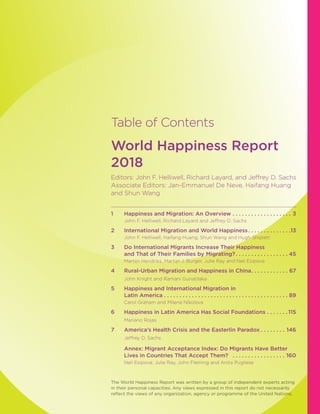 2
3Chapter 1
Happiness and Migration:
An Overview
John F. Helliwell, Vancouver School of Economics at
the University of Br...