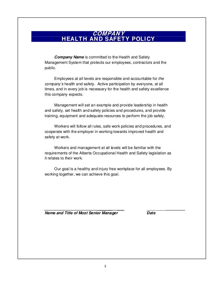 safety policy template