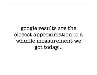 google results are the
closest approximation to a
 whufﬁe measurement we
        got today...
 