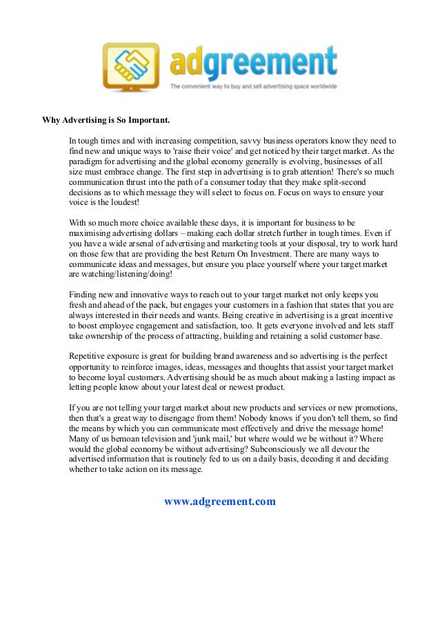 Why advertisingissoimportant