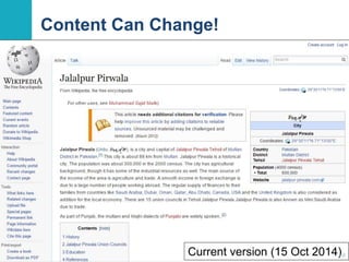 Content Can Change! 
Current version (15 Oct 2014)48 
 