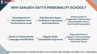 WHY SANJEEV DATTA PERSONALITY SCHOOL?
Development In
Participation And
Performance Level
Boost In Positive Body
Language A...