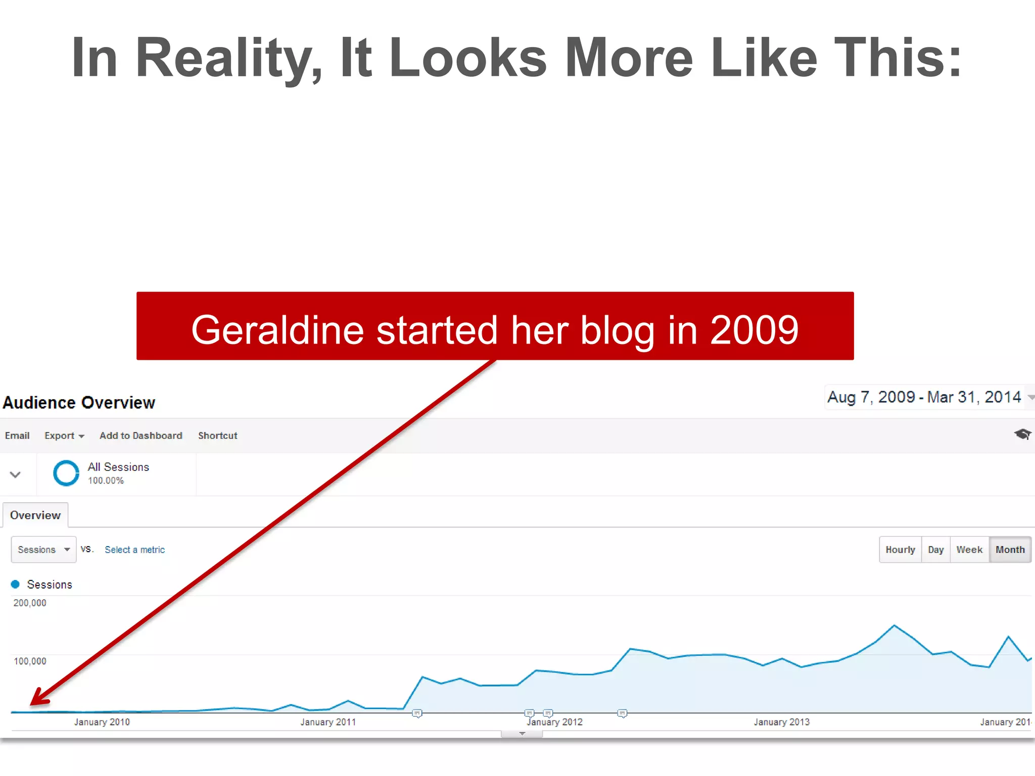 Geraldine started her blog in 2009
In Reality, It Looks More Like This:
 