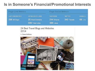 Is in Someone’s Financial/Promotional Interests
 