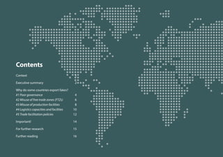 Contents
Context 	 1
Executive summary	 2
Why do some countries export fakes?
#1 Poor governance	 4
#2 Misuse of free trad...