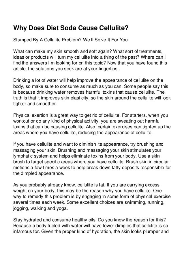 Why Does Diet Soda Cause Cellulite