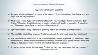 Why doesn’t anybody care about the English language? By Matt Purland | PPTX