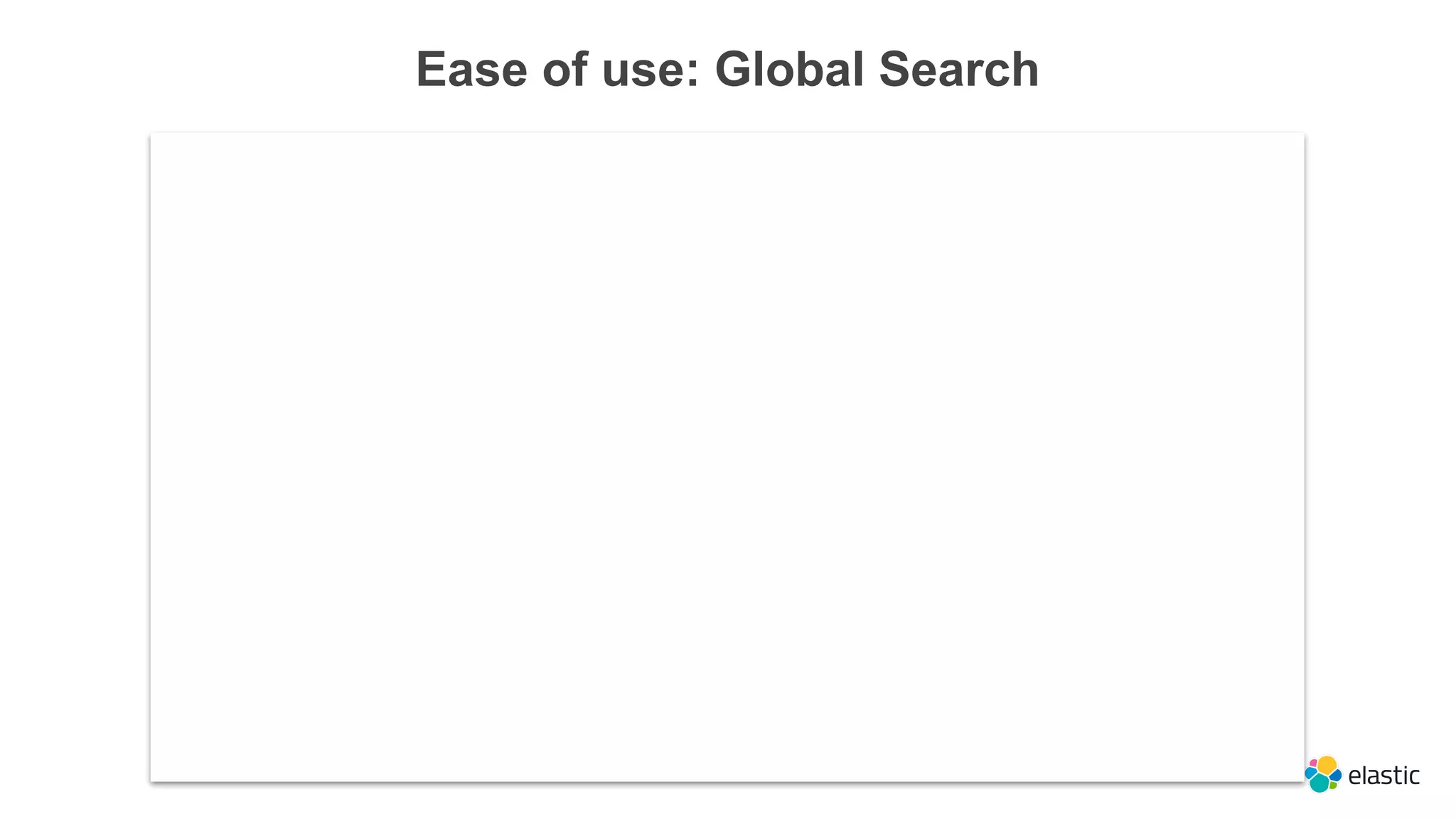 Ease of use: Global Search
 