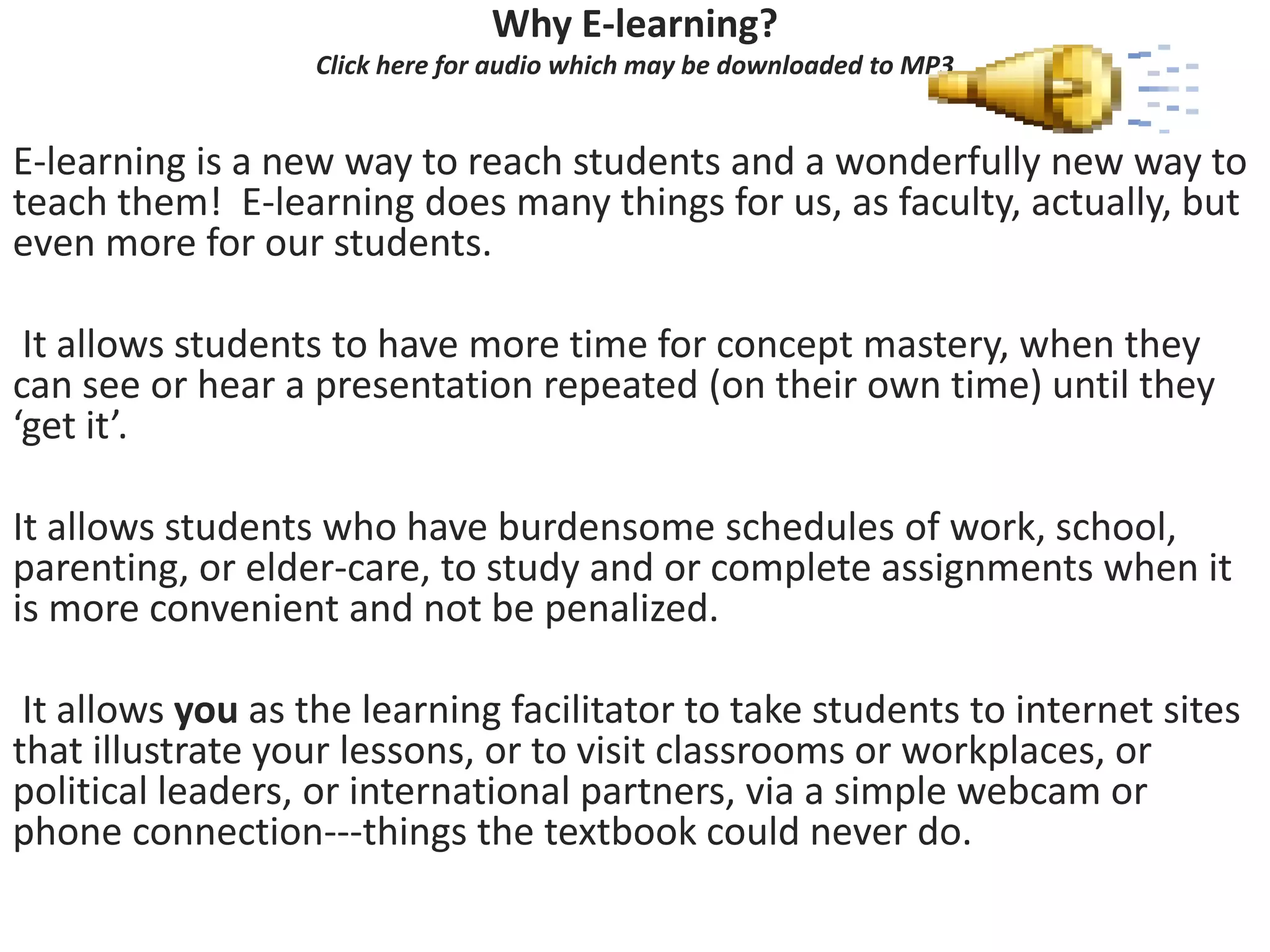 Why E Learning?