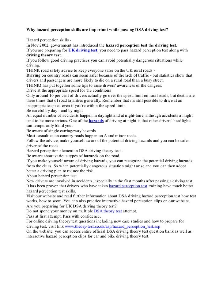 driving theory hazard perception test driving theory hazard perception test