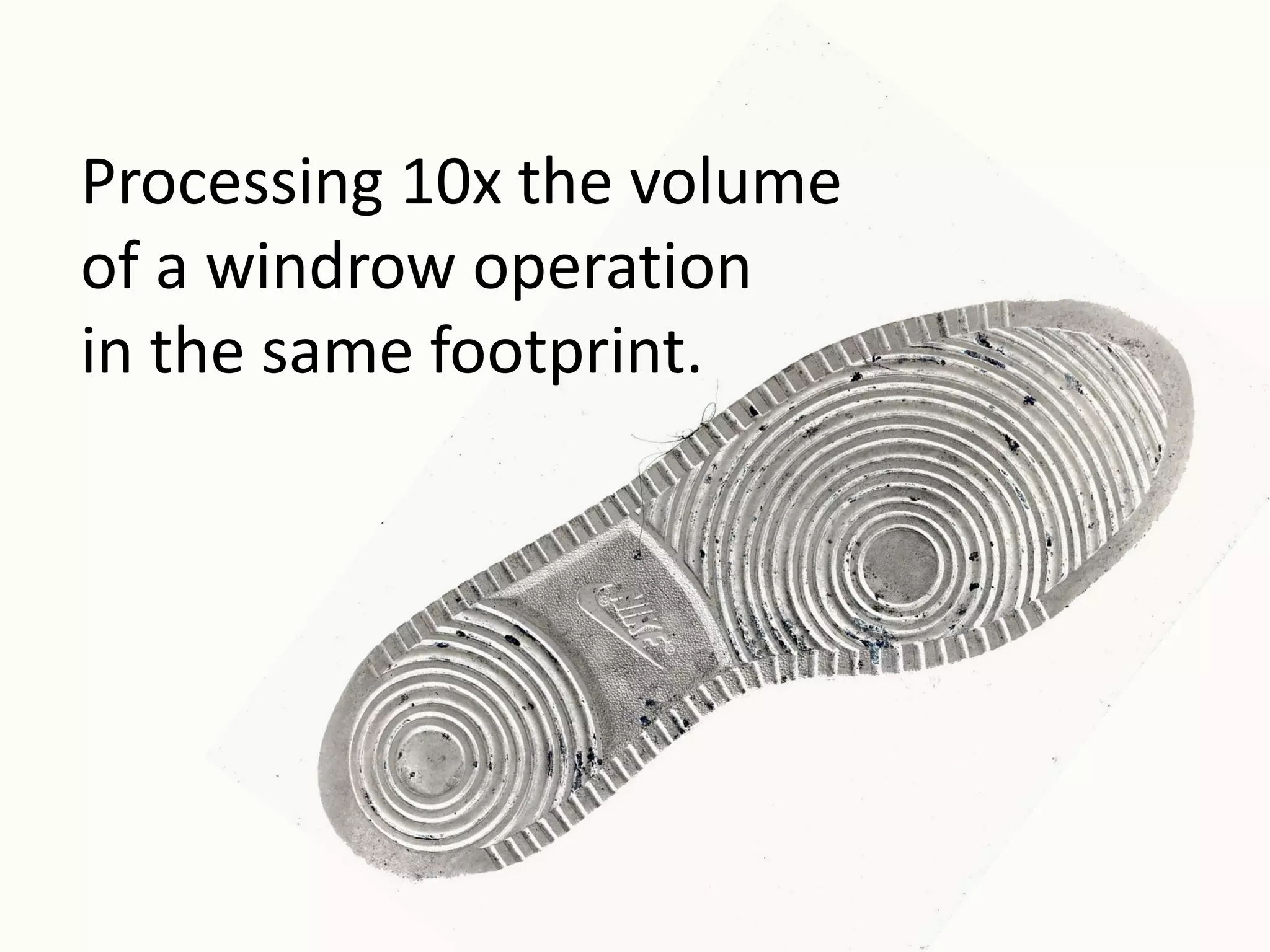 Processing 10x the volume
of a windrow operation
in the same footprint.
 