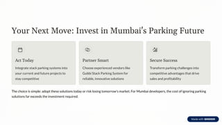 Stackable Parking System for Space-Saving Vehicle Solutions | PDF
