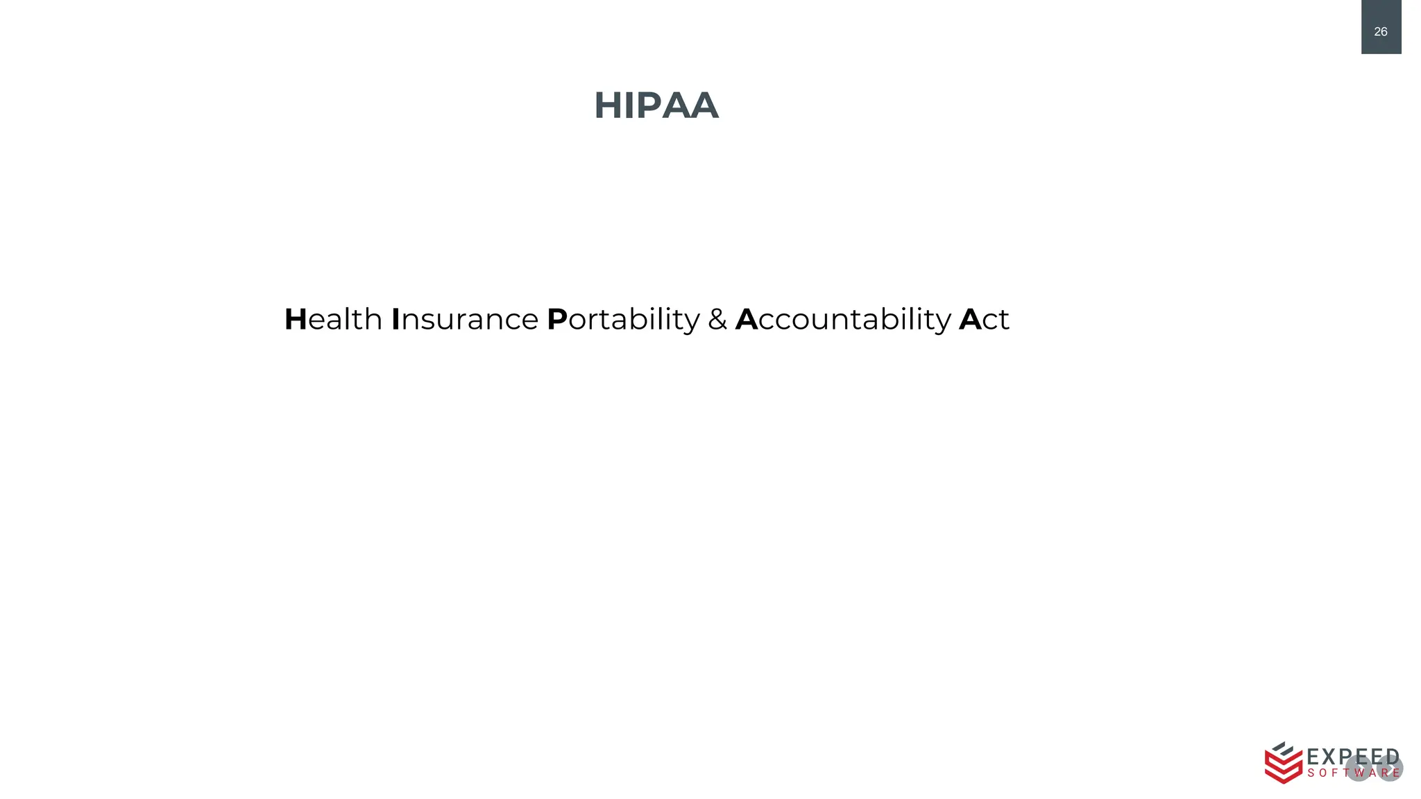26
HIPAA
Health Insurance Portability & Accountability Act
 