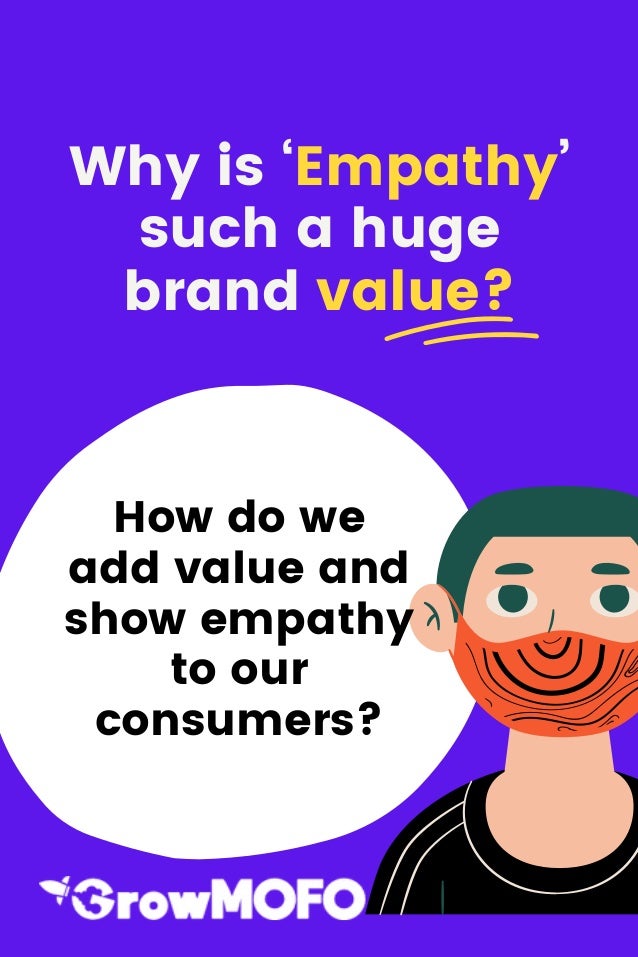 How do we
add value and
show empathy
to our
consumers?
Why is ‘Empathy’
such a huge
brand value?
 
